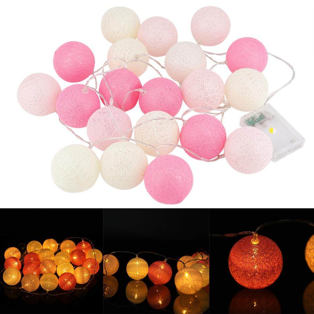 Sweetbaby Pin Cung Cấp 20LED Nhiều Màu Sắc Quả Bóng Bông Dây Đèn Tiệc Giáng Sinh Phòng Đèn Trang Trí