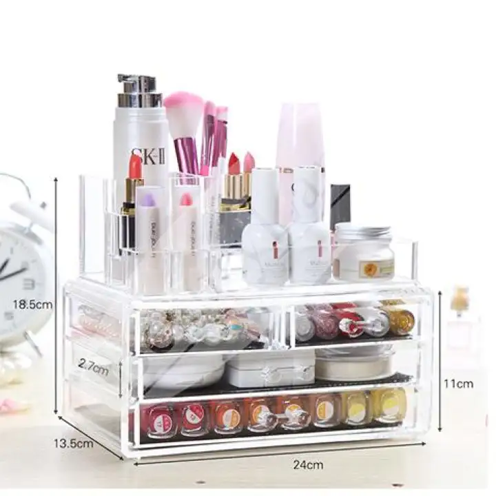 Beautyland 4 Layers Clear Acrylic Cosmetic Storage Drawers Make Up