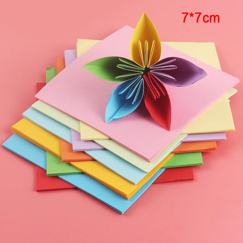 xuyongming 100 X 10 Colors Origami Paper Double Sided Colorful Folding DIY Paper Arts Craft