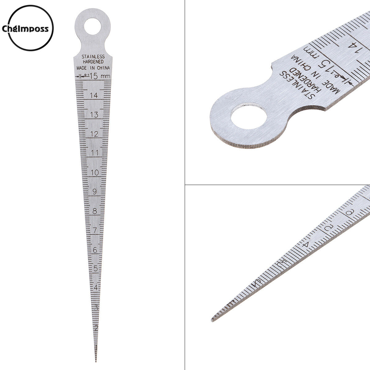 ChgImposs Metric Wedge Thước Khẩu độ Thước đo Chiều sâu Thước đo