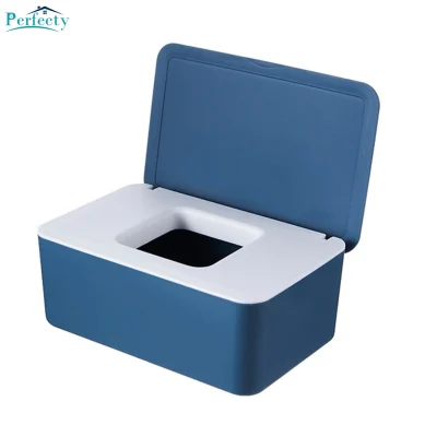 Perfecty Multifunctional Dustproof Tissue Storage Box Case Wet Wipes Dispenser Holder with Lid for Face Cover