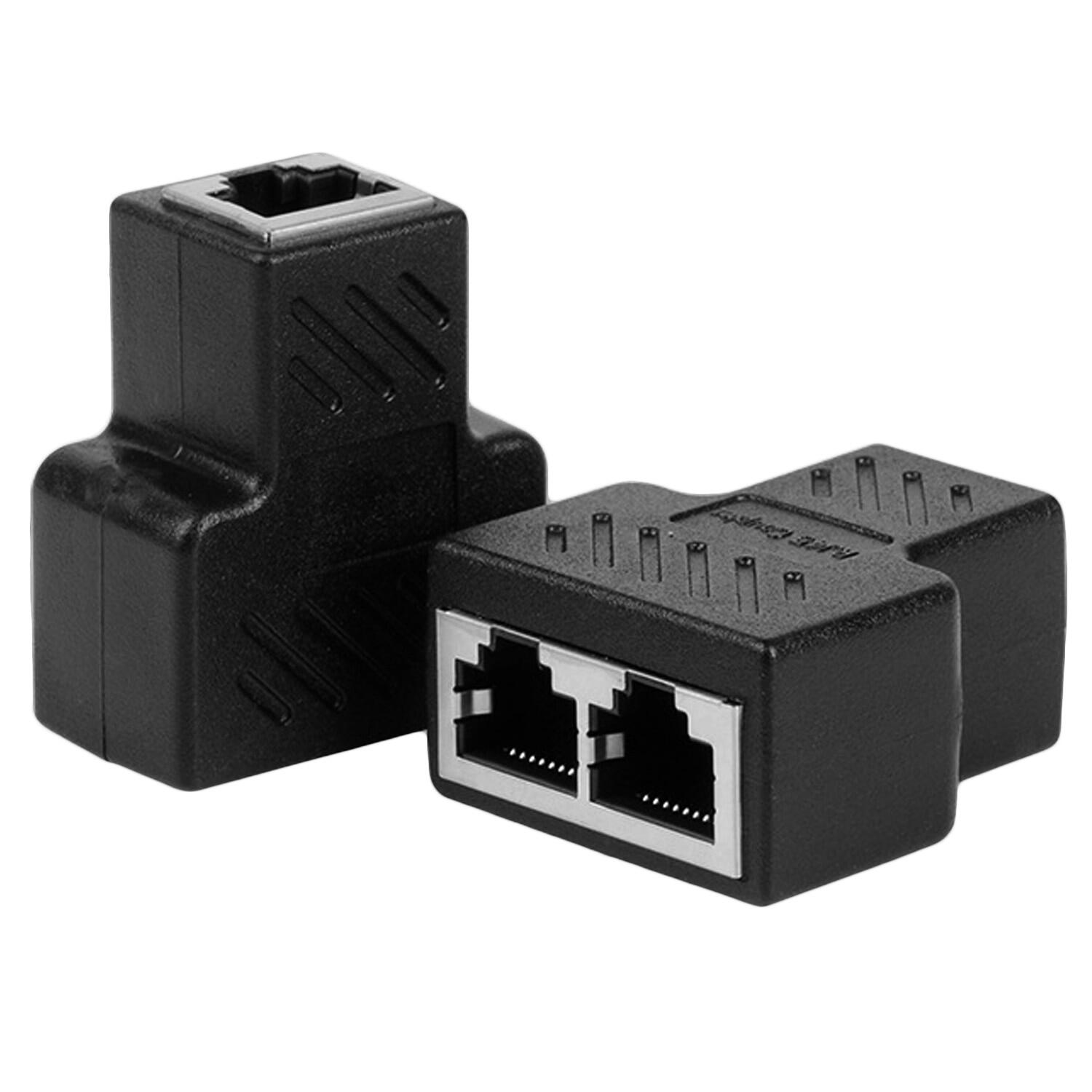 1 Để 2 LAN Mạng Ethernet RJ45 Cáp Mạng Cổng Bộ Chia Cáp Mở Rộng Bộ Chuyển Đổi Phích Cắm Kết Nối RJ45 Mạng Tee Đầu