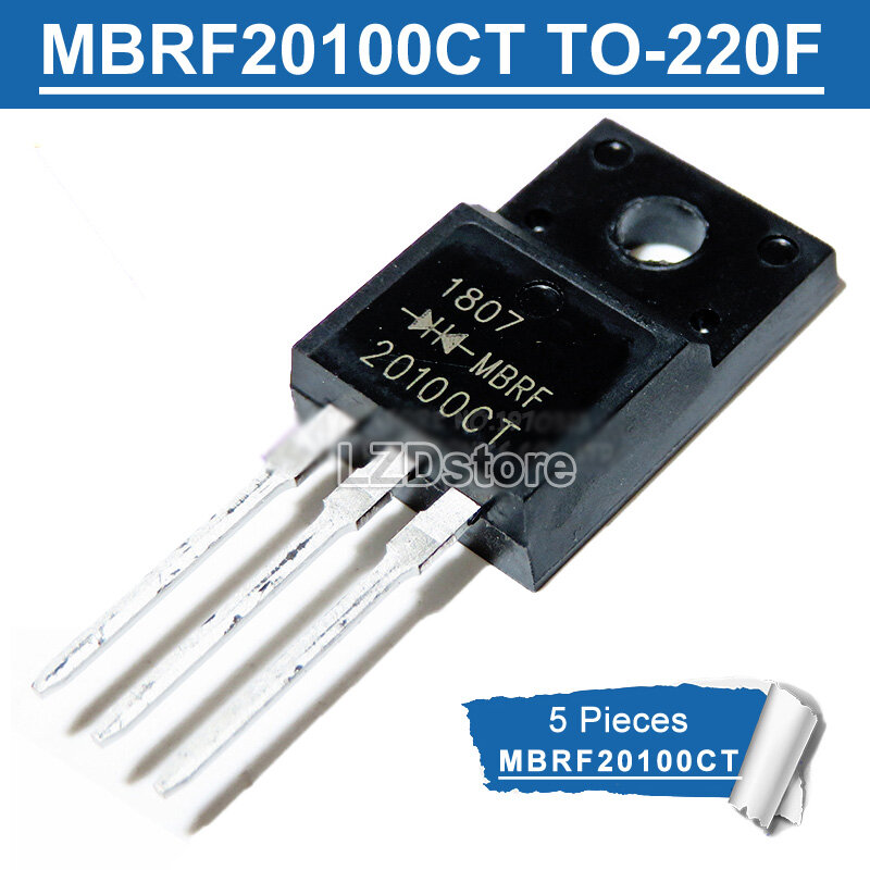 5pcs mbrf20100ct to-220f mbrf 20100ct mbr20100fct to220f 20a schottky rectifier diode new original