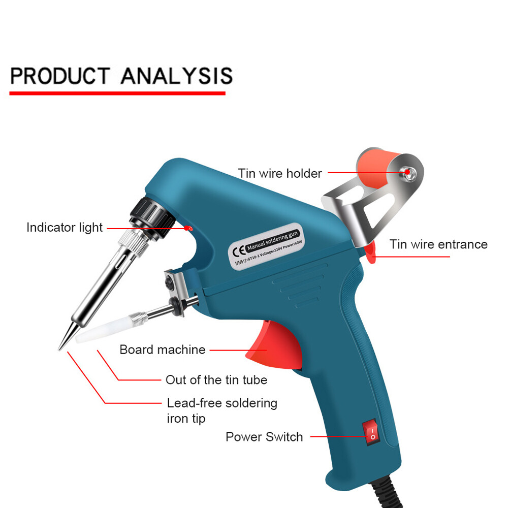 Smart Sensor 60W Handheld Soldering Iron Automatic Tin Feeding Machine Electronic Welding Tool for DIY Home Repairing