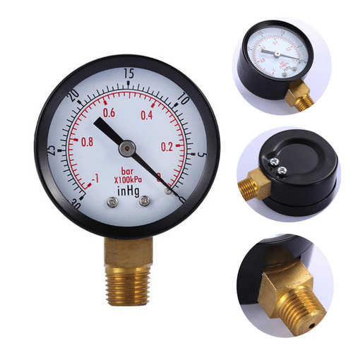 DIYMORE Vacuum Manometer Mini Dial Air Vacuum Pressure Gauge Meter Stable Performance Pressure Gage Double Scale 1/4 inch NPT multimet