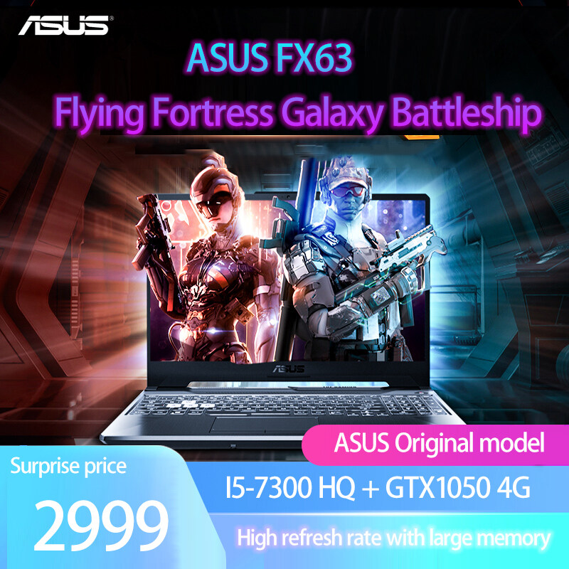 laptop Notebook computer, genuine ASUS Flying Fortress FX63, 7th generation I5-7300 quad-core CPU, 8g memory and 128G SSD + 500G HHD /GDDR5 gaming graphics card GTX1050 4G independent display, /built-in camera, wireless WIFI Malaysia