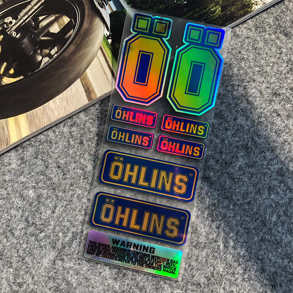 NO.L093 OHLINS Moto Sticker Accessory 3M Highly Reflective Suspension Modification decoration Motorcycle Waterproof Decal