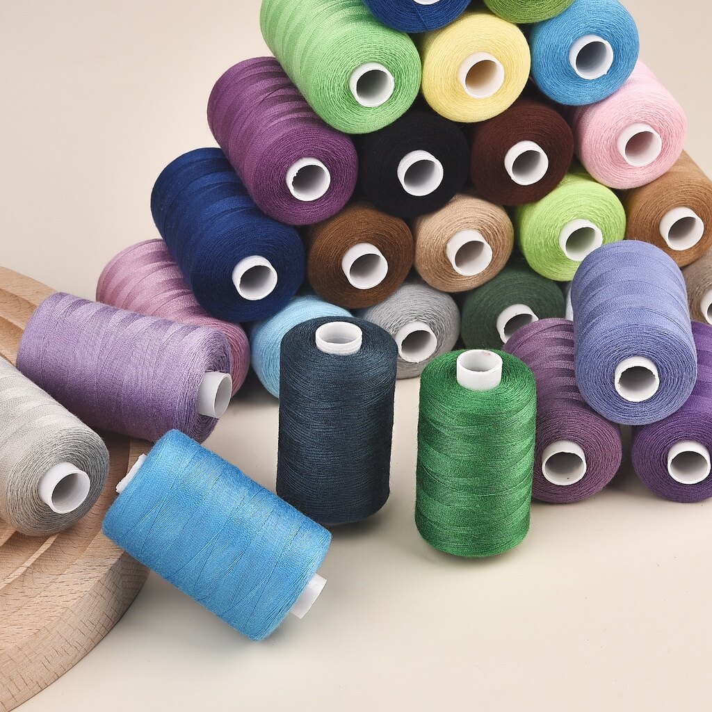 1000m 402 chỉ khâu sợi polyester bộ mạnh mẽ và bền chỉ khâu S cho máy cầm tay