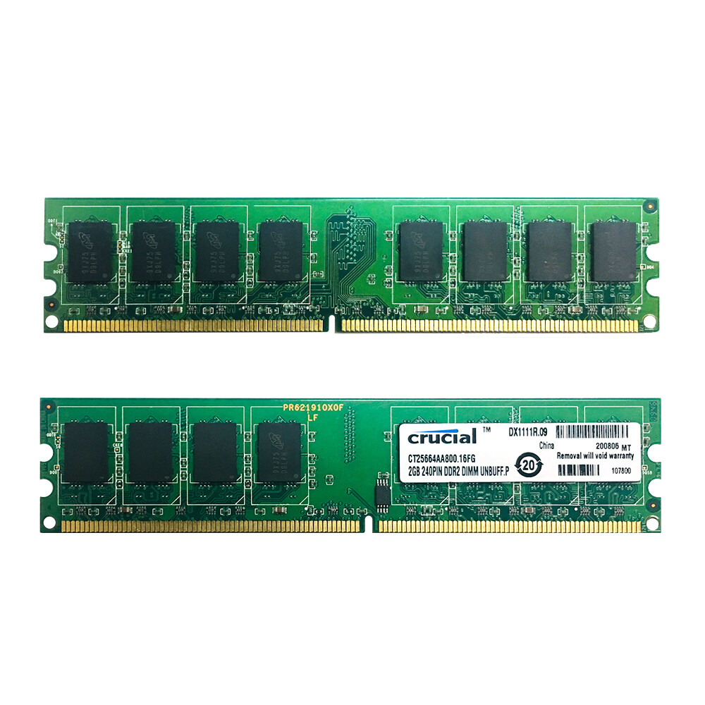 New for crucial 2gb pc2-6400u ddr2 800mhz 240pin 1.8v dimm desktop pc ram memory
