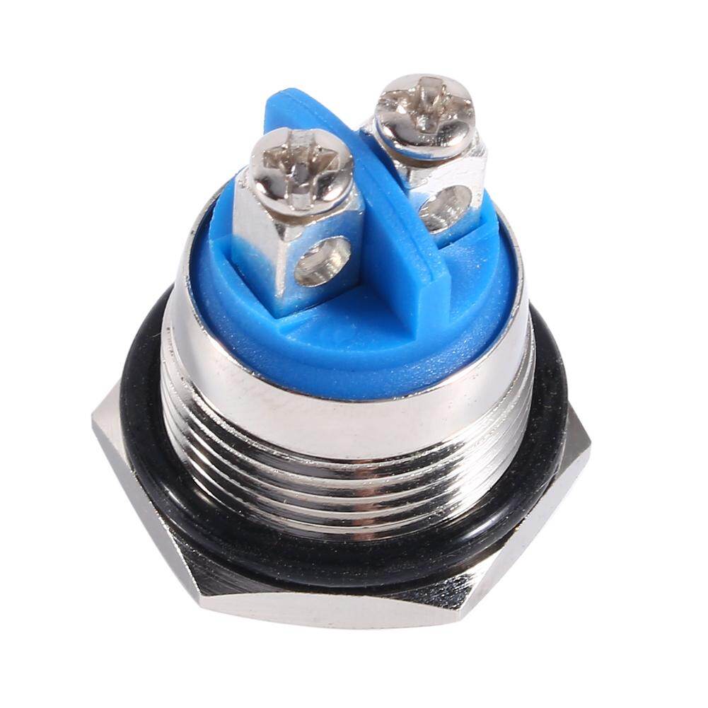 12V 16 Mm Xe Ô Tô Chống Nước Nhất Thời Kim Loại Nút Ấn On Off Sừng Công Tắc Bạc