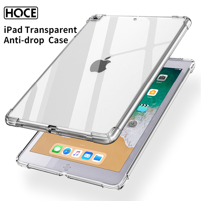 Hoce ipad transparent anti-drop tpu case for apple ipad pro 12.9 ipad pro 11 ipad pro 10.9 air 1 2 3 4 soft silicone shockproof protective cover for ipad 10.5 10.2 ipad 8 ipad 9.7 ipad 2018 ipad mini 4 5 6 ipad 2 3 4