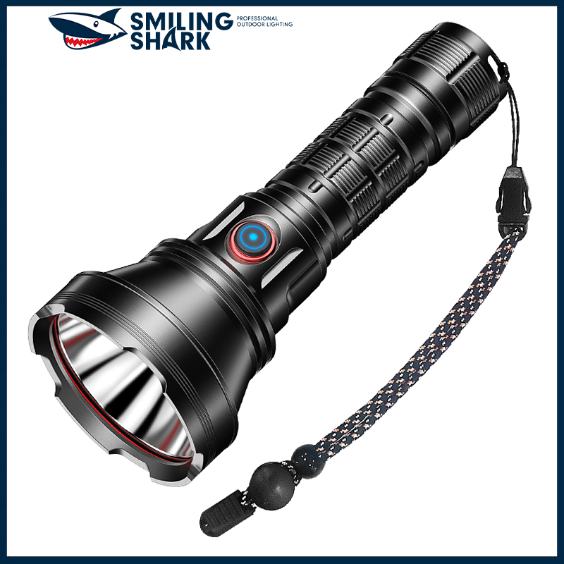 Smiling Shark Original flashlight SD7127Super bright Torch light Rechargable LED USB fast charge Walking Camping Fishing T90 High Lumen