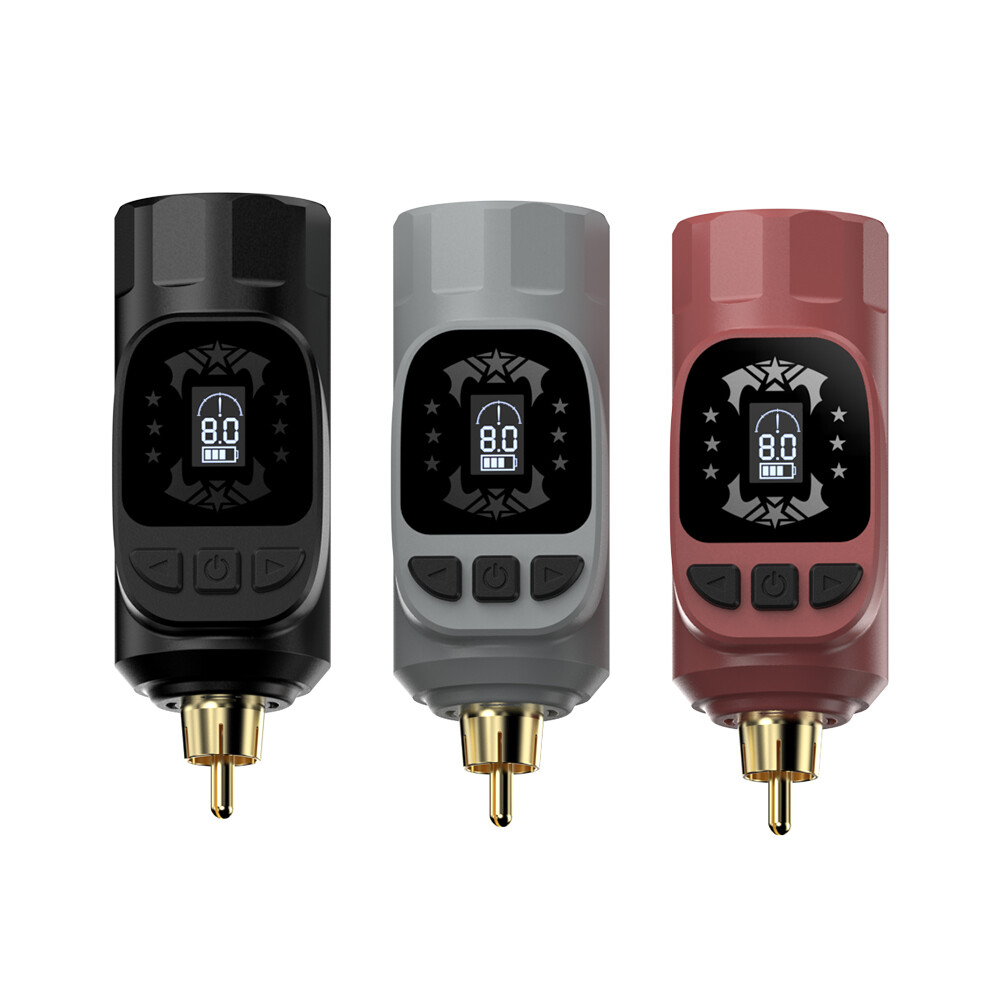 STIGMA Wireless Tattoo Power Supply RCA LCD Display Large Capacity Machine Battery Adapter