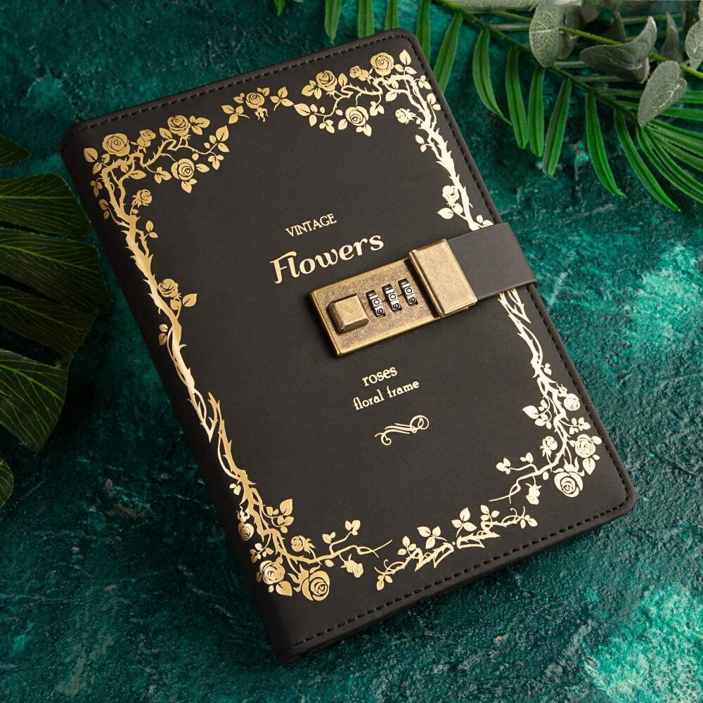 A5 Lock Diary Leather Locking Journal Writing Notebook Vintage Lock Planner Agenda Personal Diary