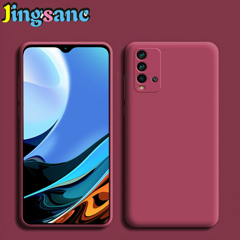 Jingsanc For Xiaomi Redmi 9T/Note 10 4G/10s/10 Pro/10 Pro Max Phone Case Fashion Cute Camera Protection Anti-Fall Casing Soft TPU Liquid Silicone Shockproof Back Cover