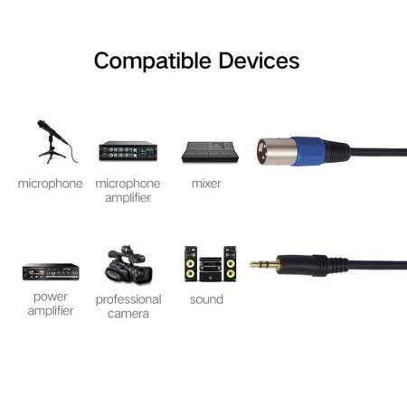 ELEC 351330 3.5 มิลลิเมตรแจ็คปลั๊กสเตอริโอตัวผู้สายต่อ TO ไมโครโฟนเสียง XLR 3 ขาแจ็ค XLR ชายสำหรับ HDTV DVD MP3 สีดำ - INTL ELEC 351330 3.5 มิลลิเมตรแจ็คปลั๊กสเตอริโอตัวผู้สายต่อ TO ไมโครโฟนเสียง XLR 3 ขาแจ็ค XLR ชายสำหรับ HDTV DVD MP3 สีดำ - INTL