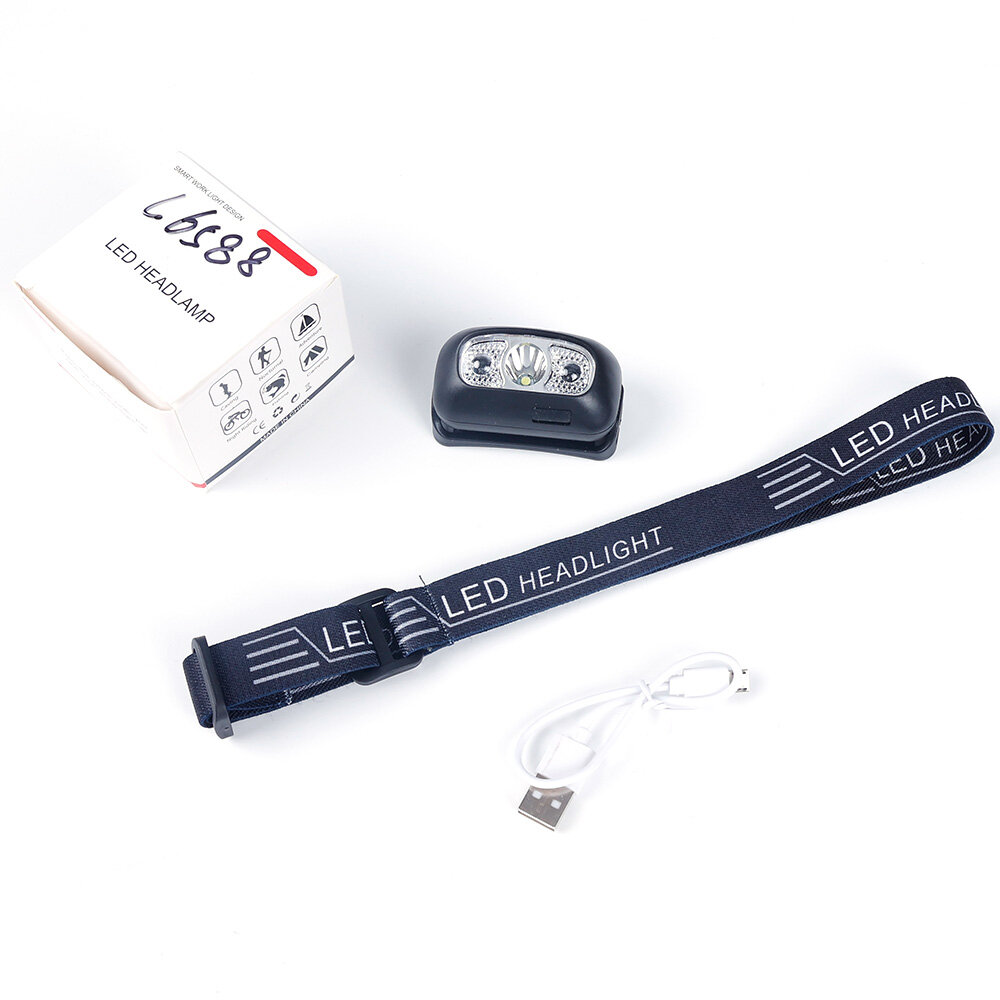 Đèn Pha LED Sạc USB Đèn Pha Cảm Biến Chuyển Động Cơ Thể Đèn Pin Cắm Trại Đèn Đội Đầu Đèn Pin