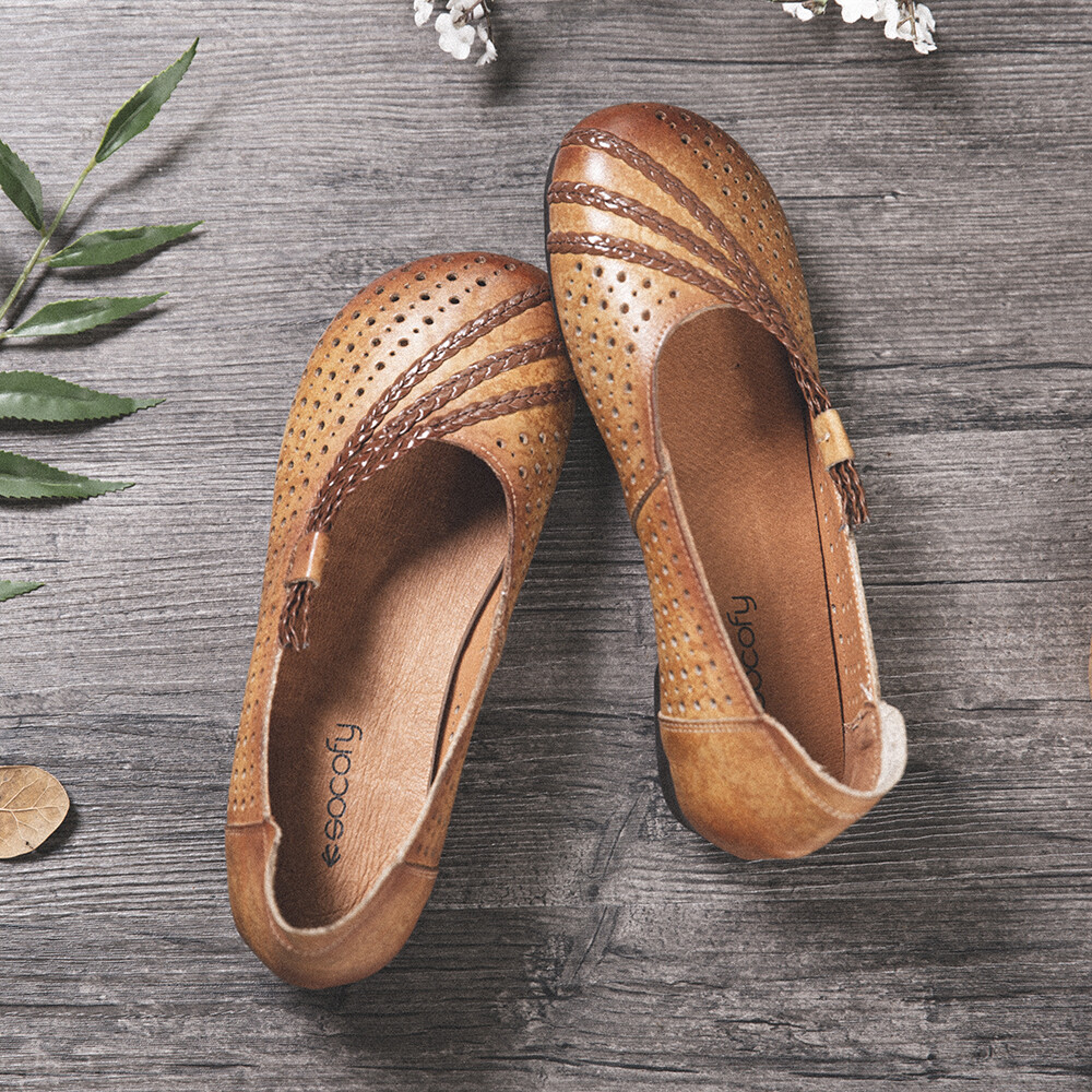 leather sandals slip on