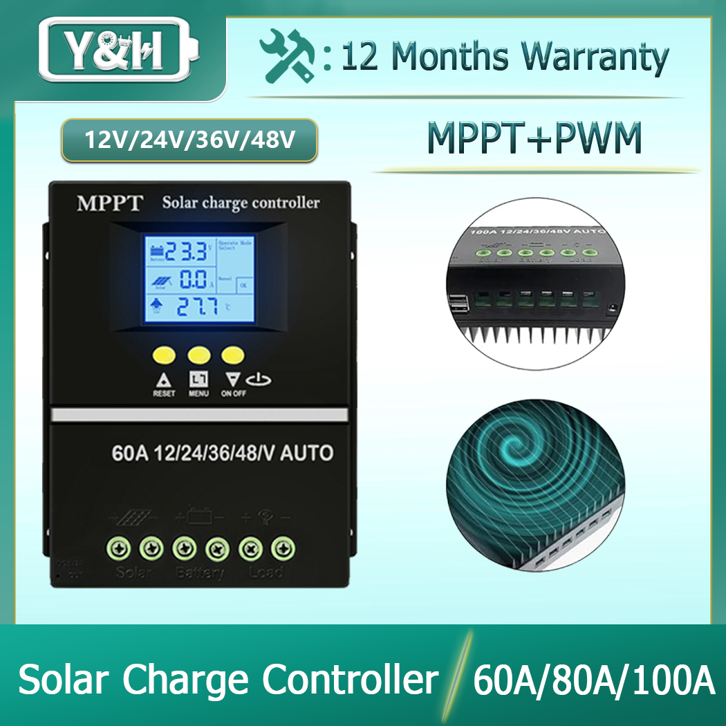Easunpower MPPT Solar Charge Controller – 100A/80A, 12V/24V/36V/48V Auto, ICharger-MPPT-8048