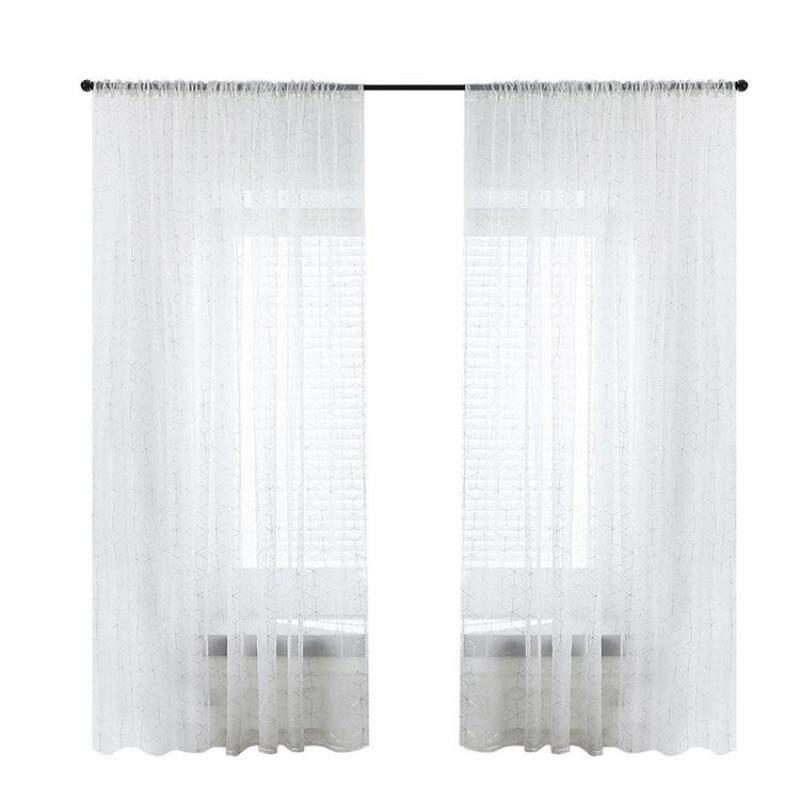 KL 100X250Cm Rèm Mỏng Voile In Lá Kim Loại Rèm Cửa Sổ Cho Phòng Khách Và Phòng Ngủ