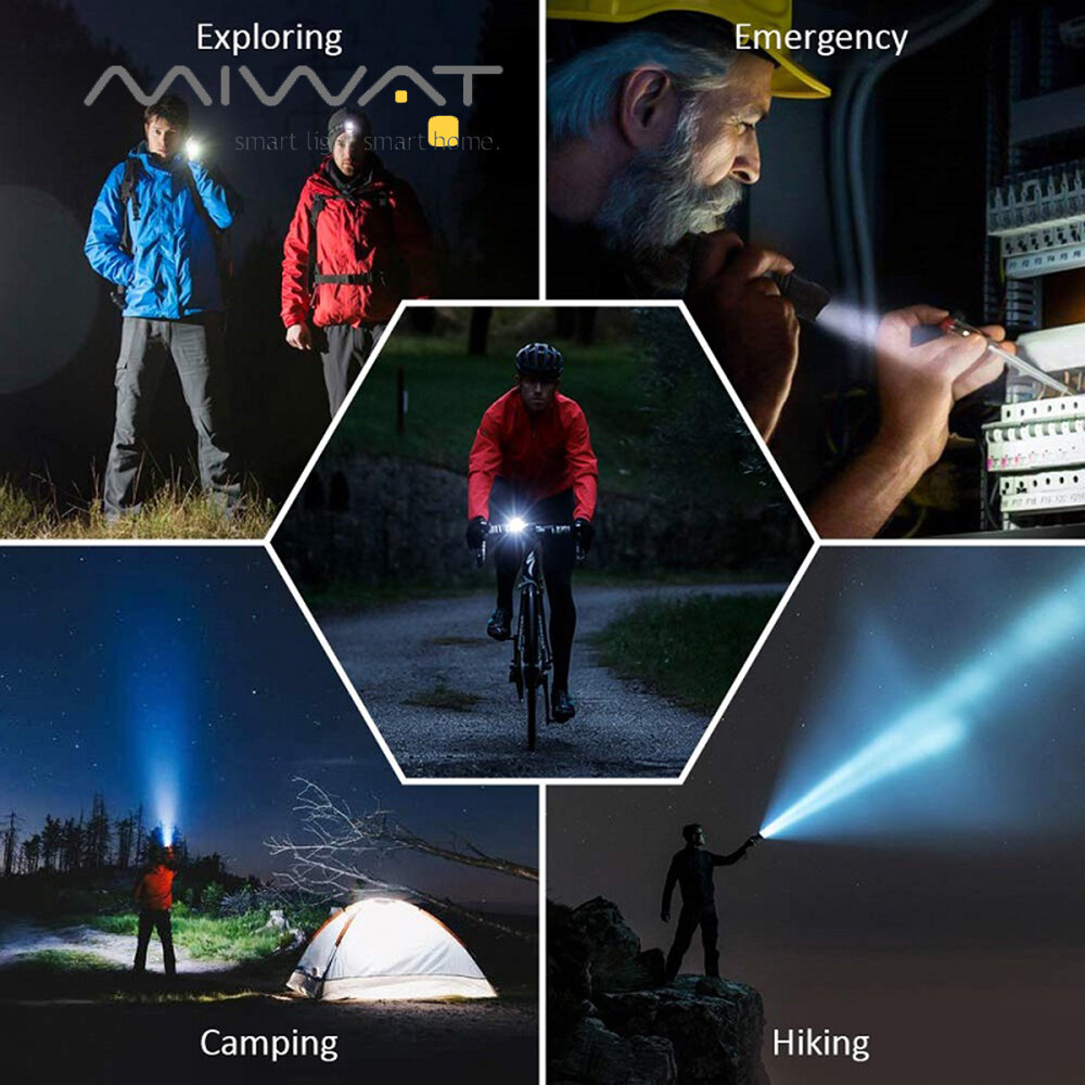 MIWAT LED Flashlight 1500LM Zoomable 5 Modes Powerful LED Super Bright Torch Waterproof Handheld Tactical Flashlight Camping Light