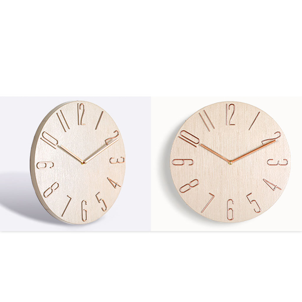 Blesiya 12'' Wall Clock Quartz Round Wall Clock Silent Wall Clock Battery Operated