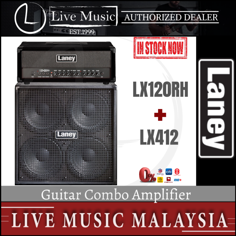 Laney LX120RH Head + Laney LX412 Cabinet Guitar Combo Amplifier (LX-120RH/LX-412) Malaysia