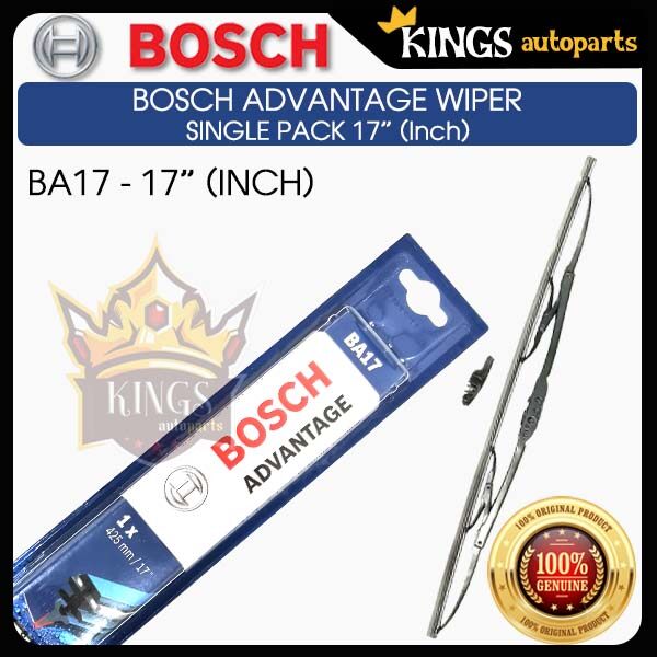 BOSCH ADVANTAGE WIPERS Single Pack Size 12”/14”/16”/17”/18”/19”/20