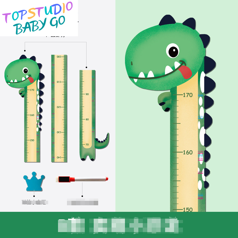 (Cle)Topstudio BabyGo Cartoon Removable Baby Playmat Height Measuring Artifact Wall Sticker Recordable Height Ruler