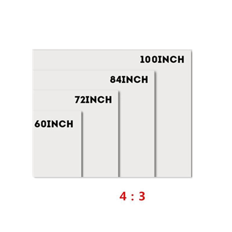 60/72/84/100/120 Portable HD 16:9 White 60 Inch Diagonal Projector Screen