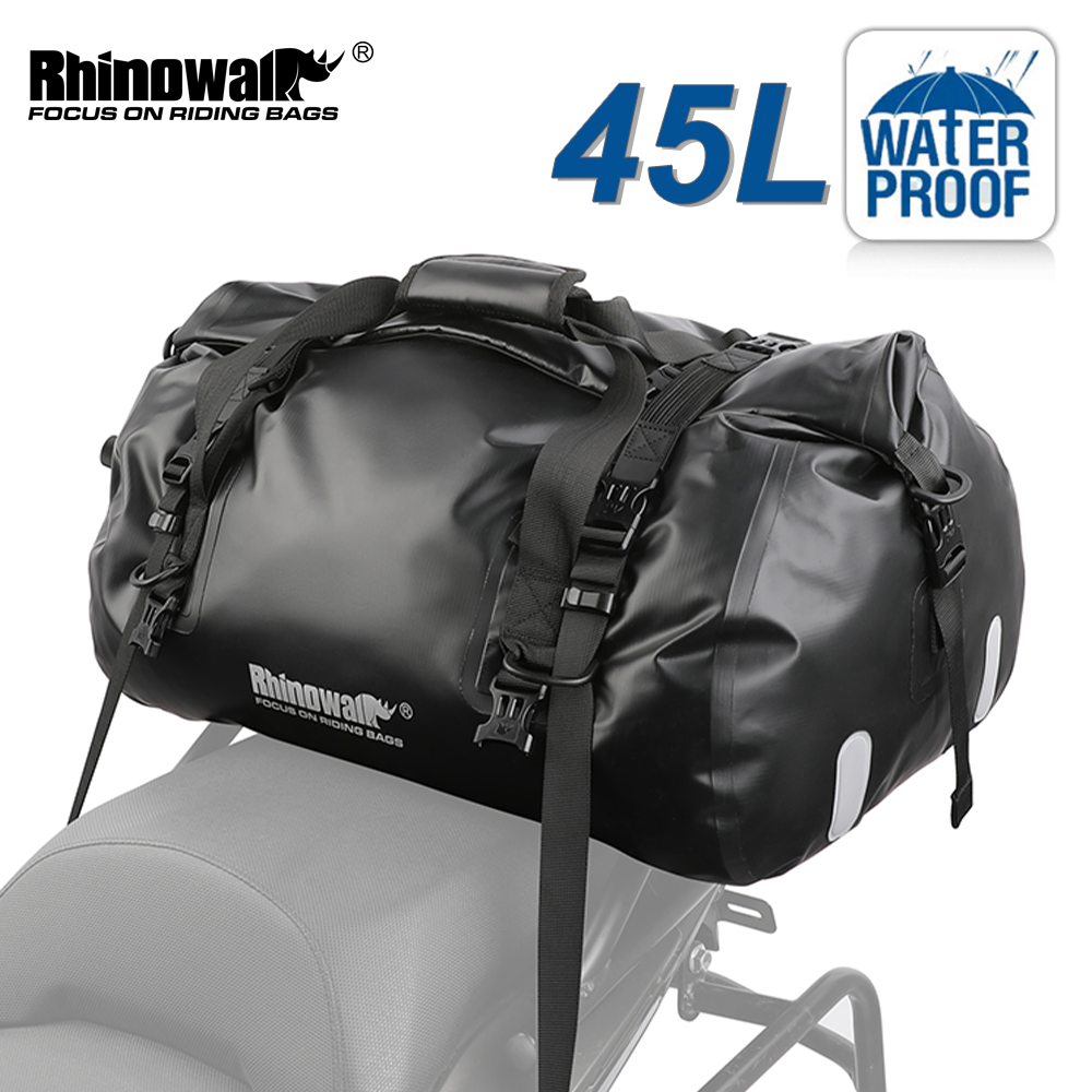 Rhinowalk Motorcycle Rear Seat Bag 45L Waterproof Moto Tail Bag