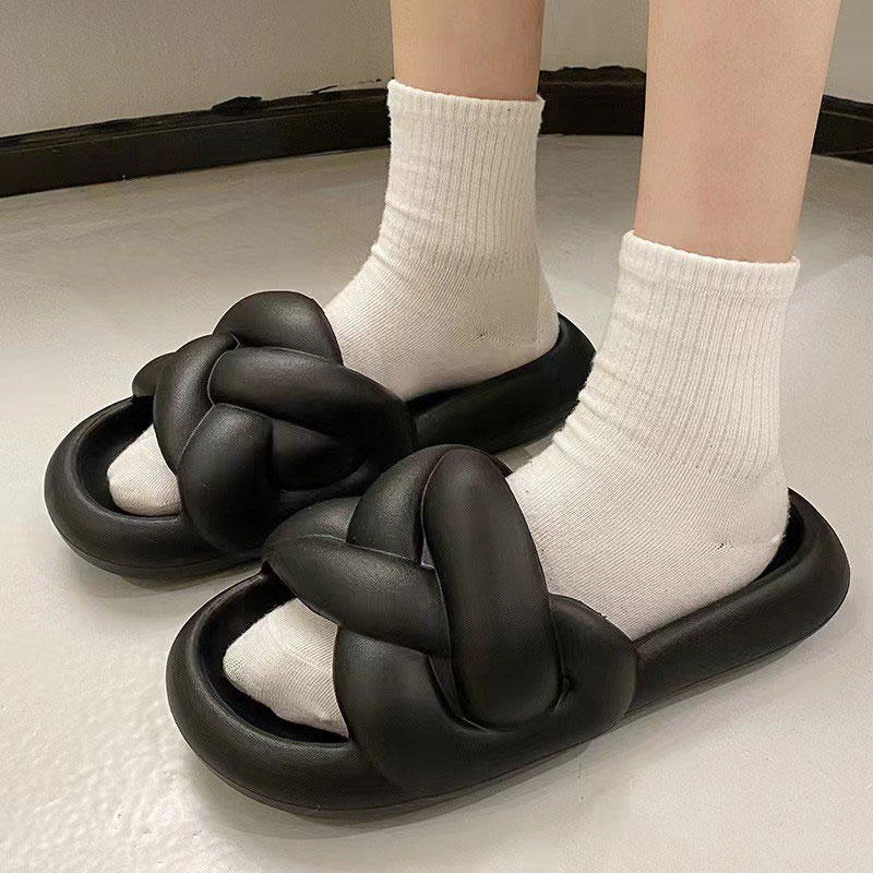 JINGZHI Women's stepping on-feeling slippers, wearing the new EVA flip-flop non-slip thick bottom, no peculiar smell cool drag