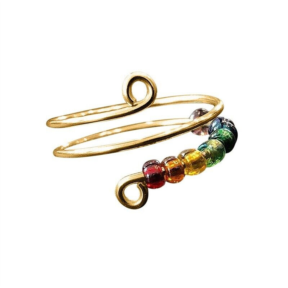 Ring Rainbow To My Daughter Beads Rotatable Fidget Ring Opening Ring