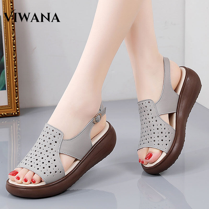 VIWANA Women High Heels Sandals 2022 New Thick Bottom Casual Shoes