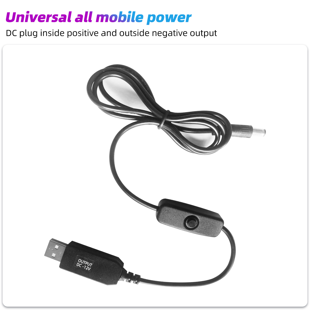 FONKEN Cáp Chuyển Đổi USB 5V Sang 9V/12V Cáp Kết Nối Bộ Định Tuyến Kết Nối Ngân Hàng Điện Cáp Tăng Cường Với Công Tắc Dây Tăng Cường Điện