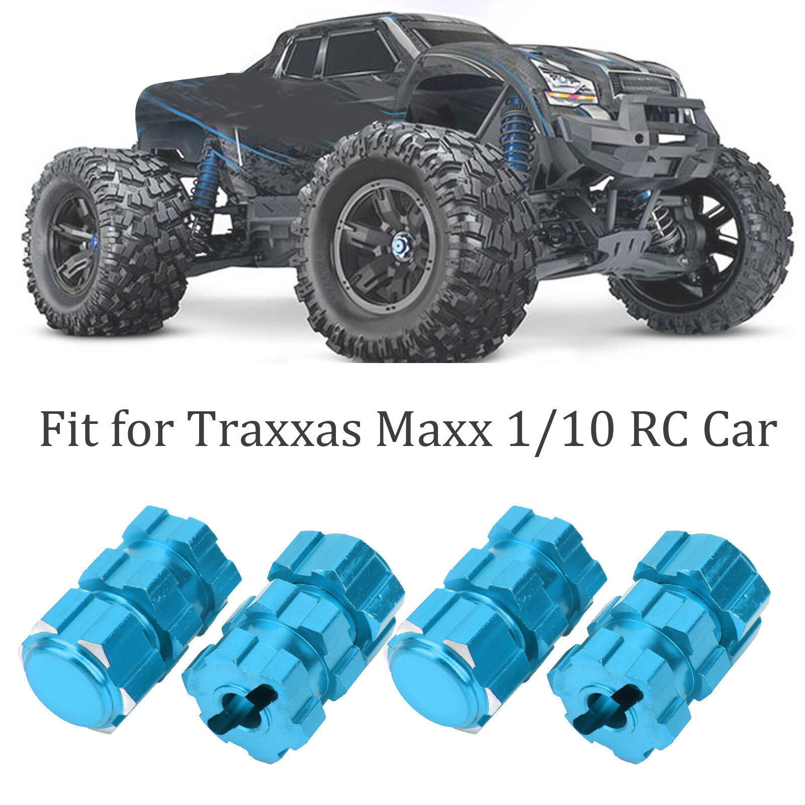 17มม.หัวแปลงหกเหลี่ยมถั่วSplinedไฟติดแกนล้อExtension CombinerสำหรับTraxxas MAXX 1/10รถRC