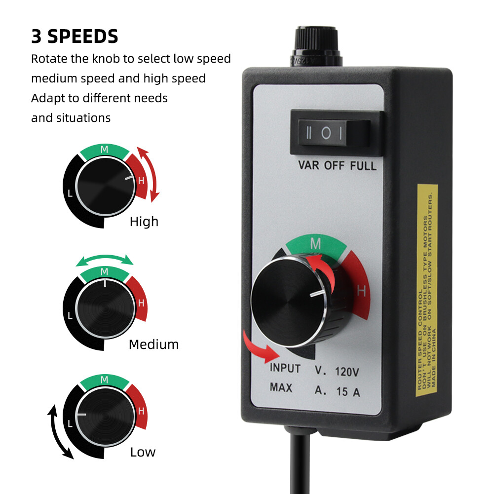 RCYAGO Bộ Điều Khiển Tốc Độ Động Cơ Thiết Kế Móc 3 Tốc Độ 1500W AC 120 ~ 220V Bộ Điều Khiển Điện Áp Biến Đổi Hoàn Toàn Bộ Điều Khiển Bảo Vệ Cầu Chì Để Làm Nóng Bằng Điện Tốc Độ Quạt