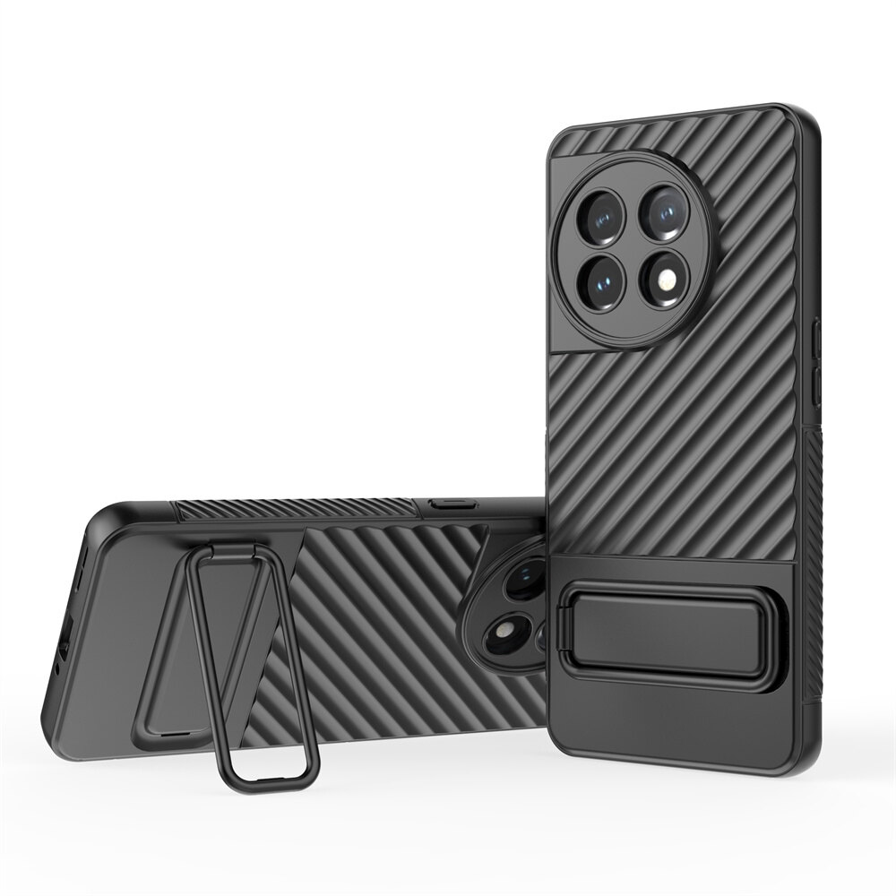 Shockproof Soft Case for OnePlus 11 5G BIBERCAS Full Protection Back Cover Wave Casing with Kickstand