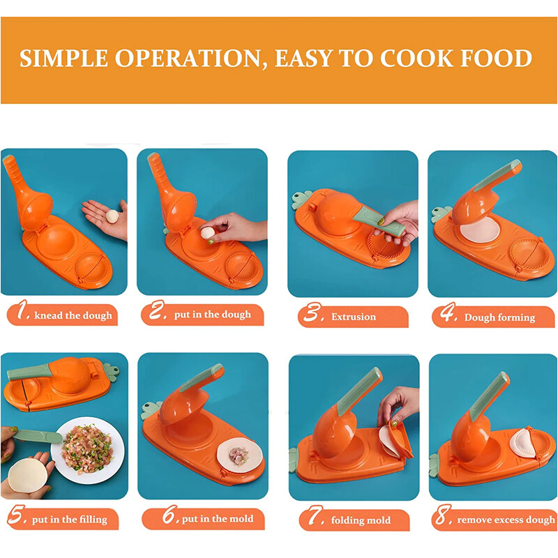 Konco Dụng Cụ Làm Bánh Bao 2 Trong 1 Dụng Cụ Ép Bột Dụng Cụ Làm Bánh Bao Khuôn Bọc Dụng Cụ Làm Da Bánh Bao Ép Empanada Phụ Kiện Nhà Bếp