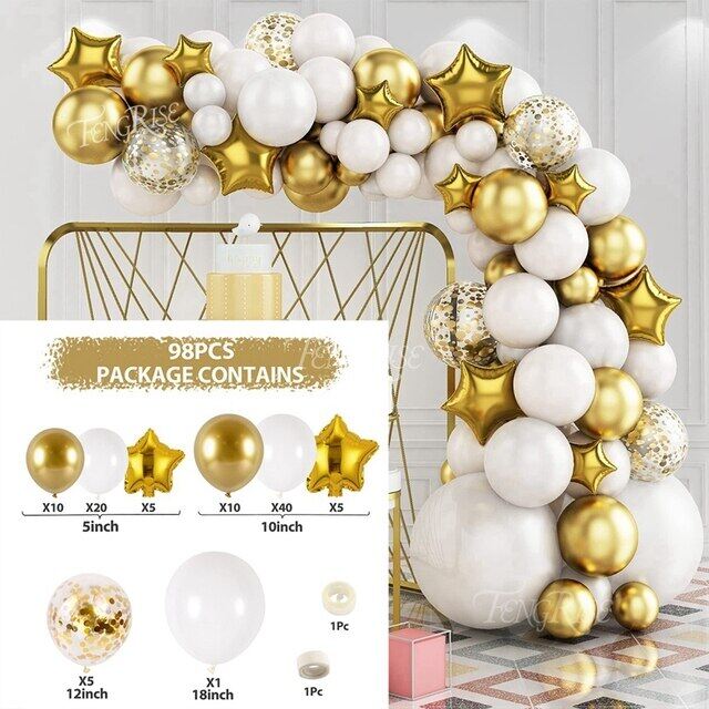 Blue Silver Gold Birthday Balloon Garland Arch Kit Wedding 1st Birthday Balloons Decoration Party Balloons For Kids Baby Shower