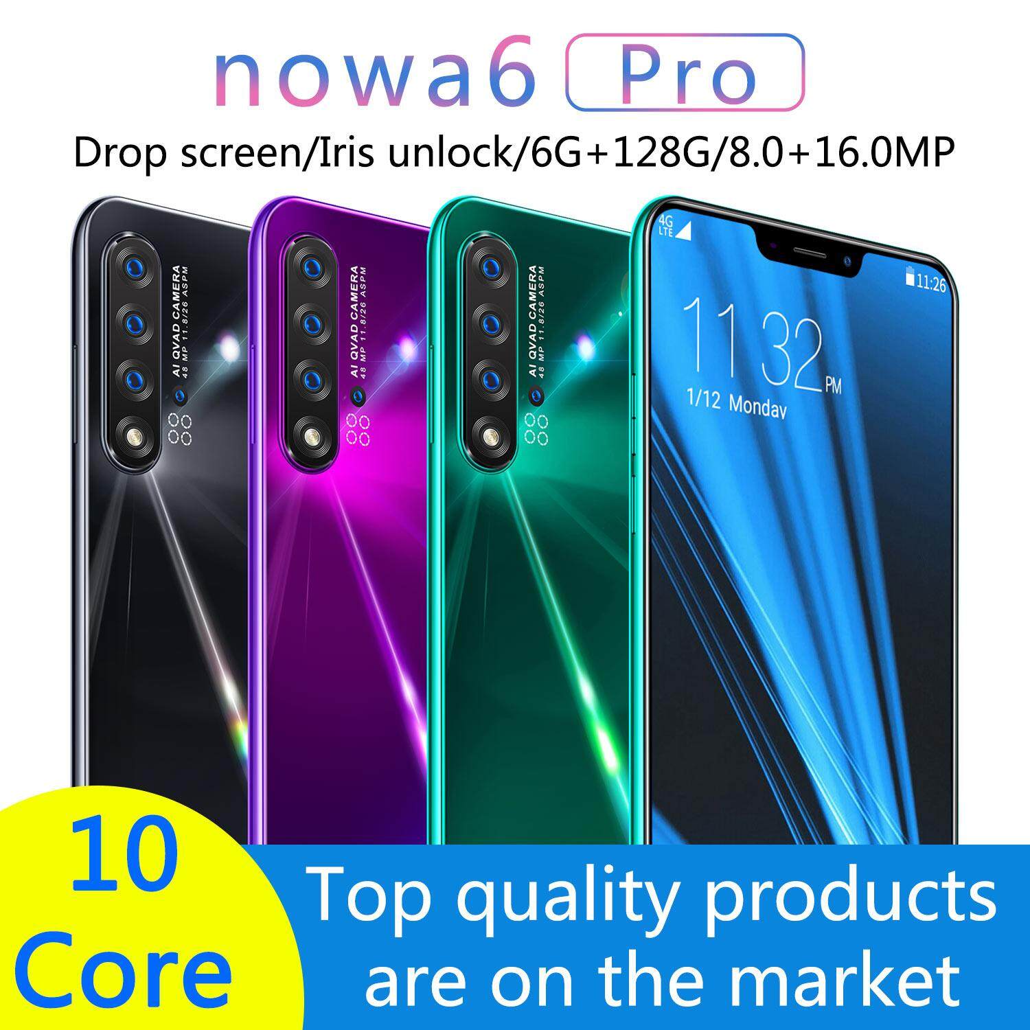 100 Original Smartphone Nowa 6 Pro With 6 128gb Large Memory 6 2 Inch Mobile Phone With 4g Network Phone Support T Card Cellphones 10 Core Lazada