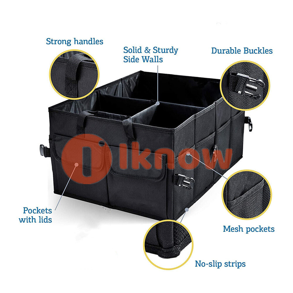 I know 2000L Car Storage Box Black Foldable Bit Capacity Car Storage Organizer Car Boot Organizer Large Carpet Storage Bag Tools Travel Tidy Hook Loop Storage bag Car Trunk Organizer Storage Box Bag Foldable Soft Felt Auto Car Boot Organizer Travel Bag