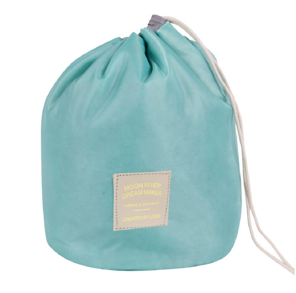 Multifunctional Cosmetic Toiletry Organizer Cylindrical Drawstring Large Capacity Travel Storage Bag Practical Foldable