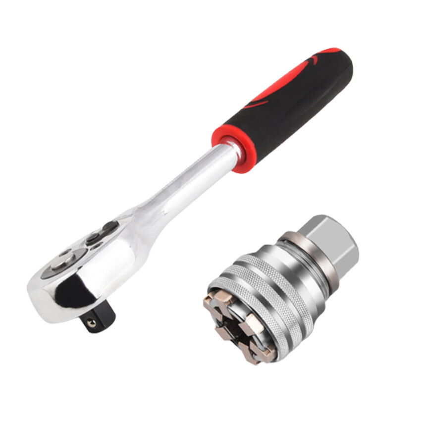 3/8 Inch Socket Ratchet Wrench &Amp; Universal Socket Tool Set, Super Socket Adapter , Drive Ratchet Handle, Universal Socket For DIY Handyman,Husband,Boyfriend,Dad