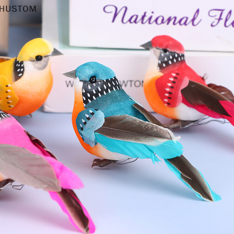 [HUSTOM] 1Pc Artificial Birds Simulation Feather Birds Model Garden Decor Emulation Birds