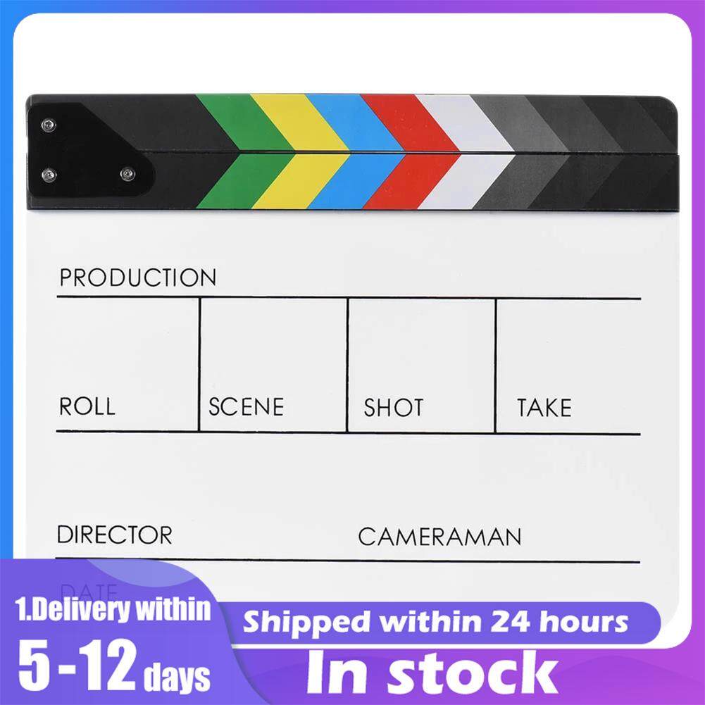 อะคริลิคที่มีสีสันผู้กำกับวิดีโอฉาก Clapperboard สเลทฟิลม์ Cut Prop