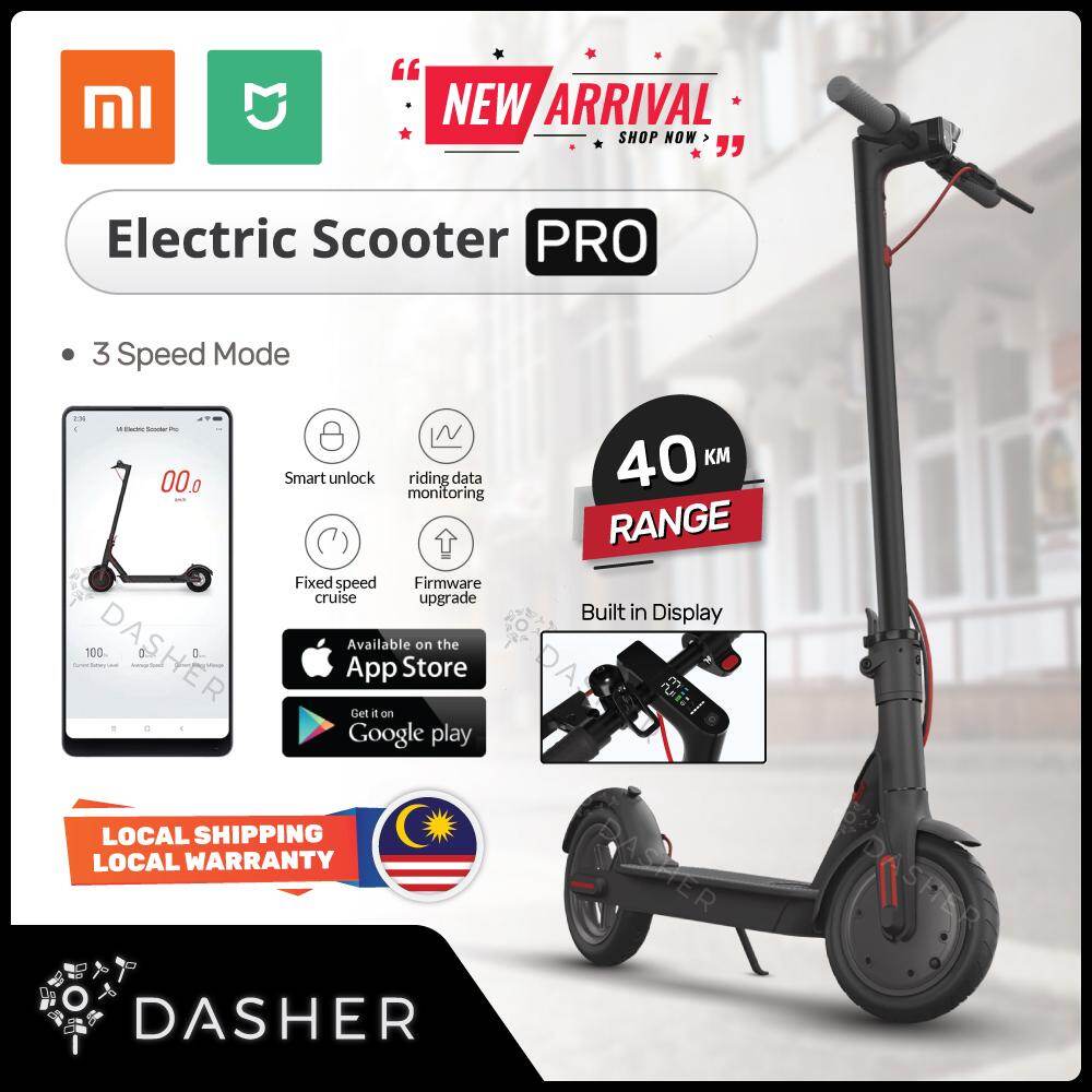 English Set Pro Ver Xiaomi Mijia Mi Smart Electric Scooter M365 Pro Bike With Speed 26kmh 45km Long Range Fordable Led Scooter Smart App Malaysia 2 Pin Plug Lazada