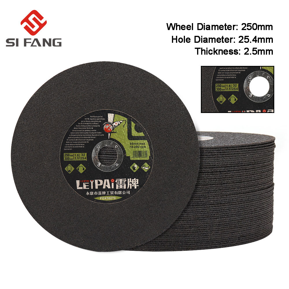 SI FANG 250mm x 25.4mm x1.8mm Cut Off Wheel 10 inch Resin Metal Steel ...