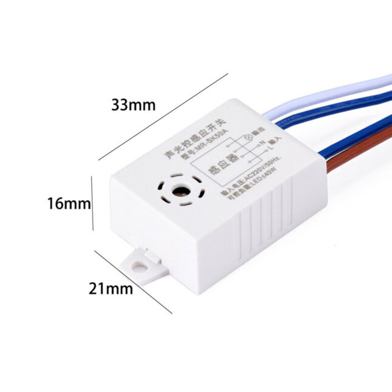E Life Smart Store LED Sound Sensor Switch Module 220V Detector Sound Voice Sensor Intelligent Auto On Off Light Switch Automatic Voice Control Sensor Detector Switch 1-40W Ceiling Lamp Smart Voice Control Sensor