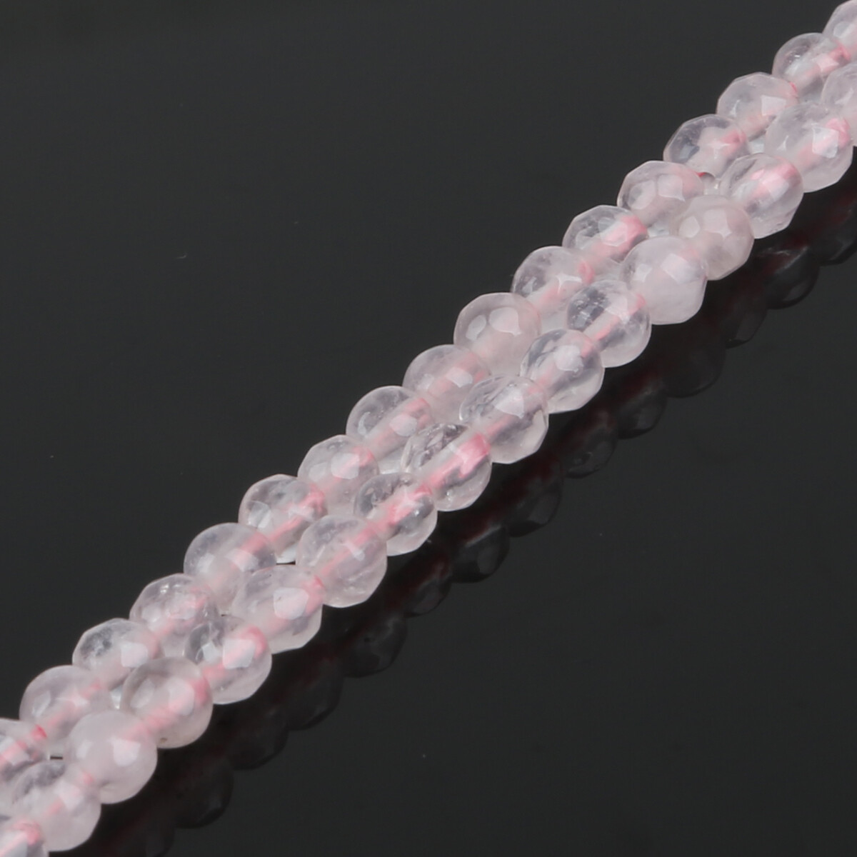 Faceted Natural Stone Beads 4/6/8/10MM Pink Quartz Crystal Beads For Jewelry Making Beadwork DIY Bracelet Necklace